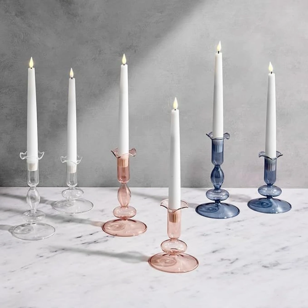 Kreativer und minimalistischer Kerzenhalter aus Glas, Vase, Wohnzimmer, Gastfamilie, Esstisch, Dekoration, romantisches Geschenk, Kerzenhalter aus Glas