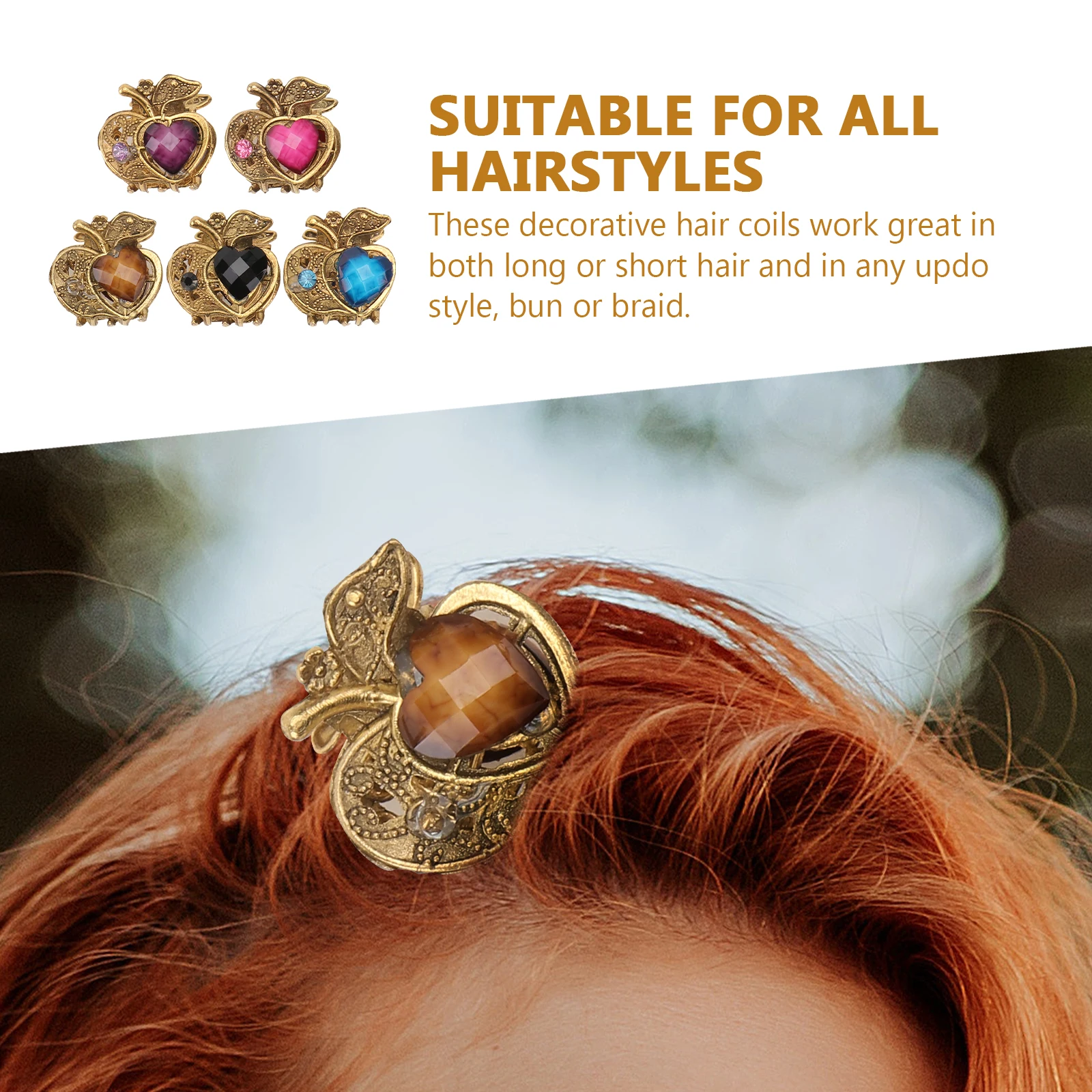 

12 Pcs Diamond-inlaid Gem Claw Clip Wedding Hair Crystal Pin Accessory Barrettes Clips