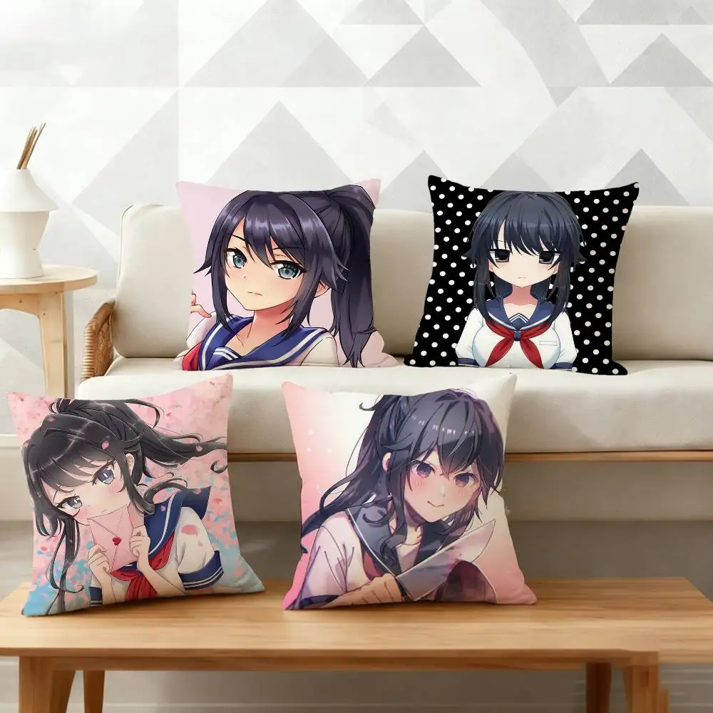 Ayano Aishi Y-Yandere Simulator Pillow Case for Sofa Living Room Home office Decor Protective Cover