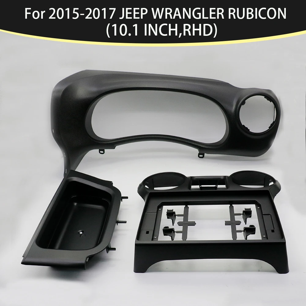 

Car Accessories 10.1 Inch Frame Fascia Adapter Android Radio Audio Dash Fitting Panel Kit For 2015-2017 JEEP WRANGLER RUBICON