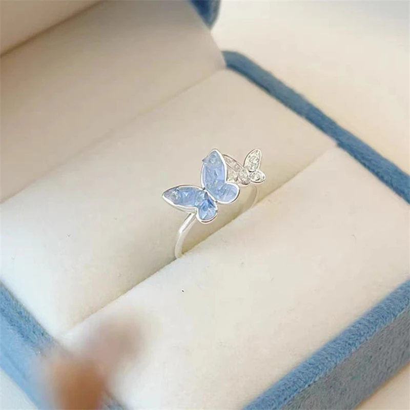 Eleganter Schmetterlings-Zirkon-Ring, Ohrringe, Armband, Halskette, Schmuck für Frauen, Geschenk für Sie, Alltagskleidung, besondere Anlässe – Detail 13