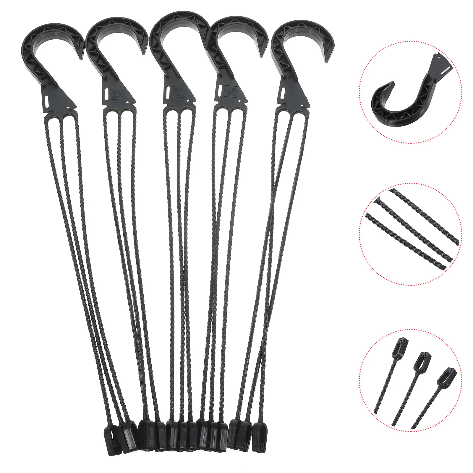 5 buah pot bunga sukulen keranjang gantung baskom menyerap air kait tanaman pengumpan burung pemegang tanaman plastik penanam