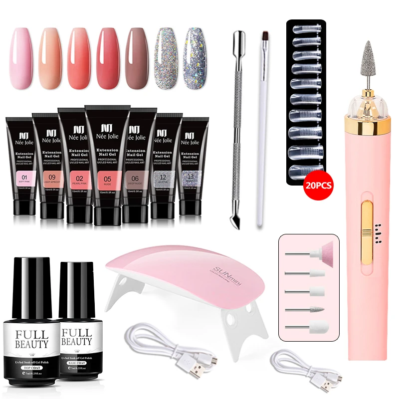 Nagel Set nagel Lampe Nagel Trockner Nagel bohrer Maschine Nagel Extensions Schnell Gebäude Gel Polish Set Tränken Nail art kit