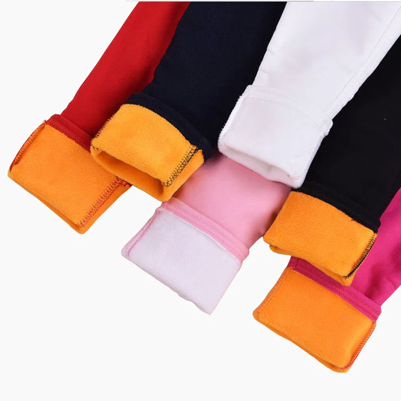 Kids Winter Velour Thick Pants 2020 Baby Girl Leggings Cotton Fleece Winter Warm Pants for Girl Candy Color Girl Kids Trousers