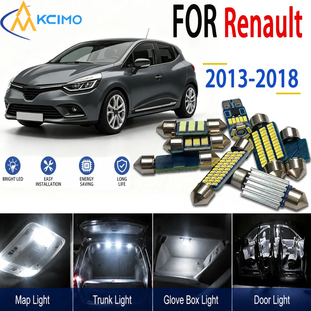 LED Interior Light Bulbs for Renault Clio 4 IV MK4 2013-2018 Canbus Error Free Plug And Play Auto Indoor Lighting Accessories