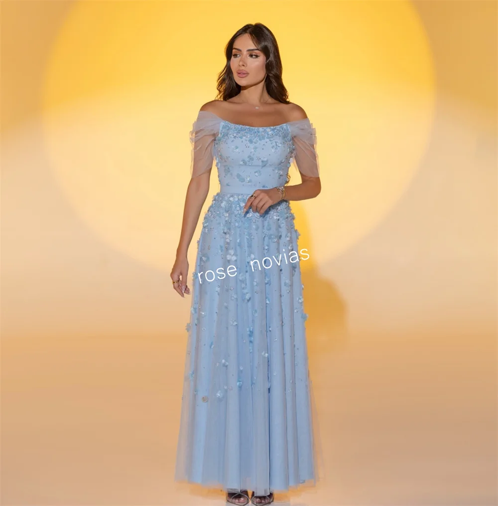 Abito da sera affascinante personalizzato Applique con spalle scoperte Abiti lunghi a trapezio Occasioni su misura Prom Elegante festa di alta qualità