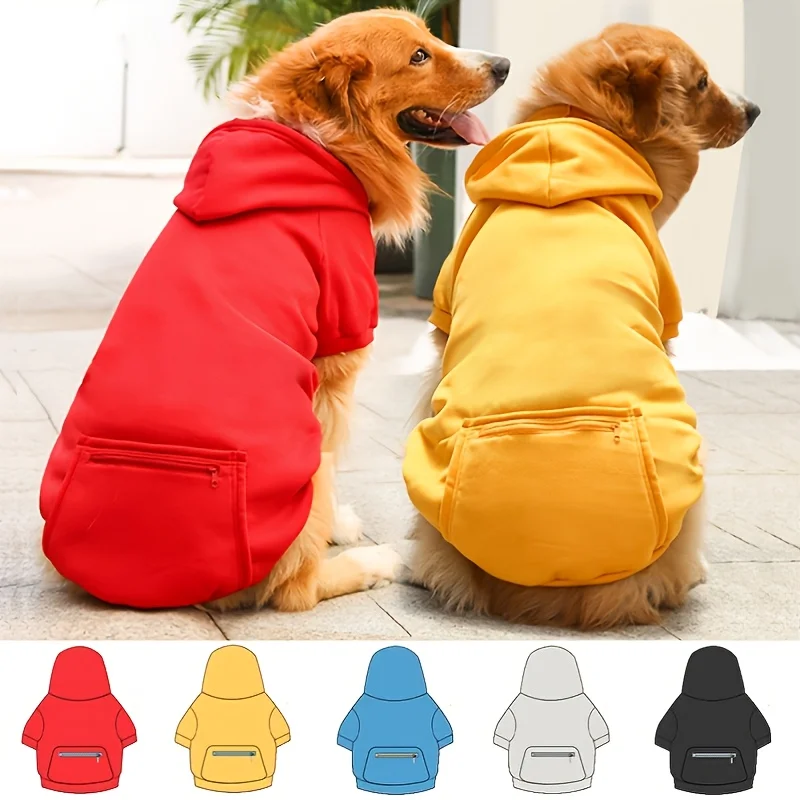 Dog Jacket Hooded Outfit Warm Costumes Fall Winter Pet Clothes for Large Dog,Long Sleeve Sweatshirt Jacket for Pets