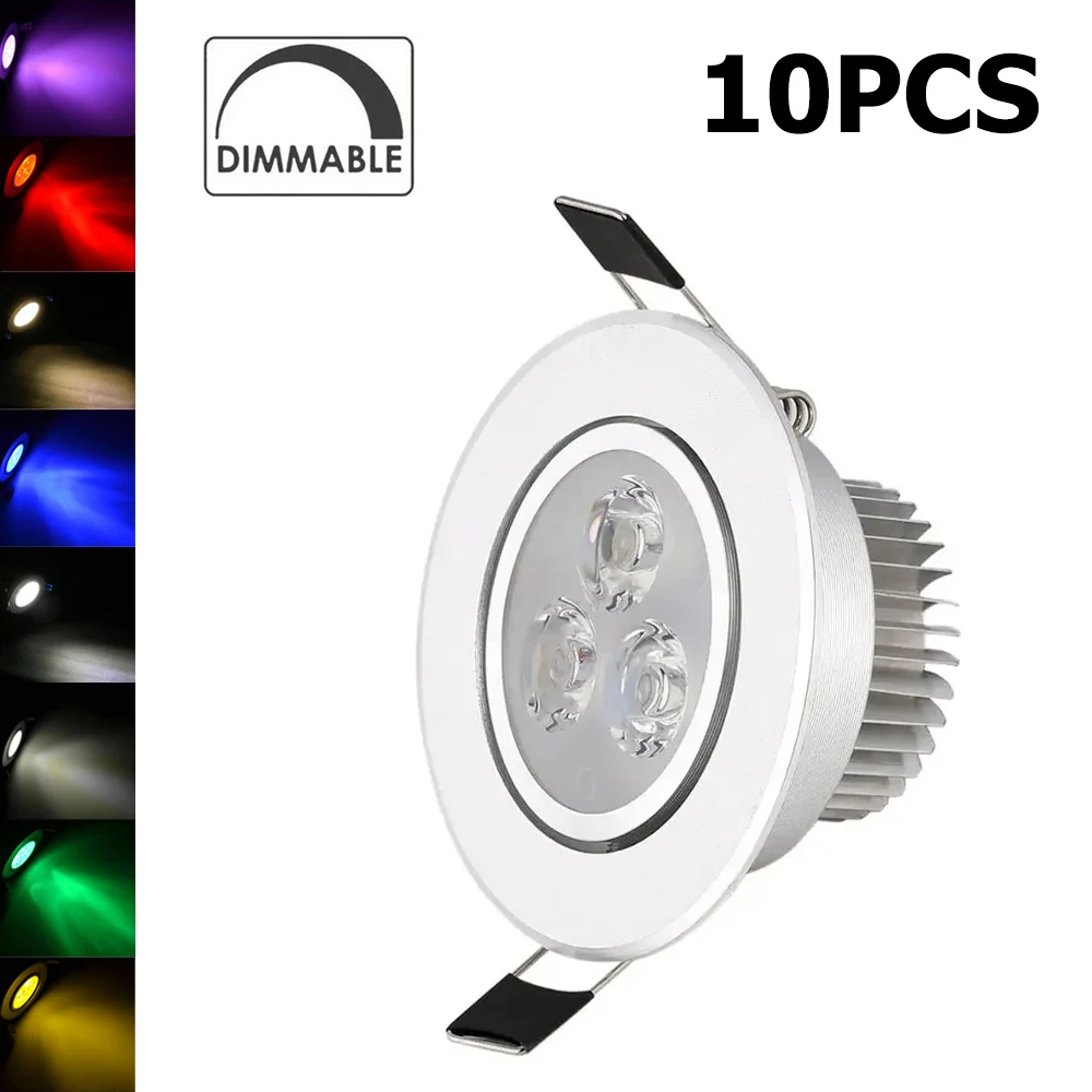 10X 3W LED Downlight With Driver Downlights 120degree Beam Angle Recessed Round Ceiling Lights Lamp Spotlight Home Spotlights