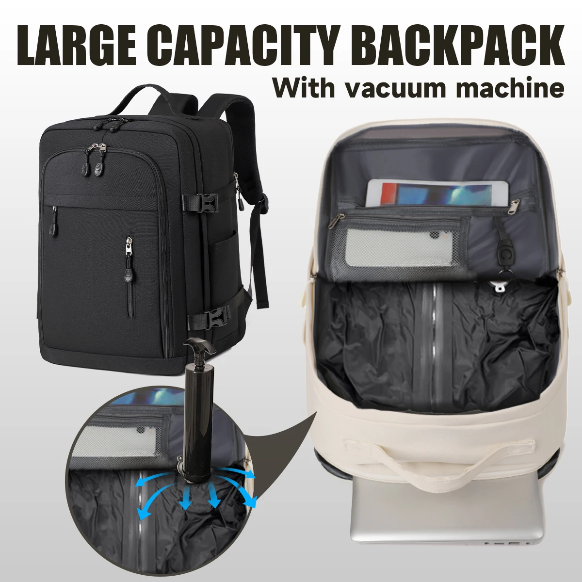 

Vacuum Compression Backpack, Multi-Functional Large-Capacity Airbag,Outdoor Travel Business Bag, Student Boarding Conference Bag