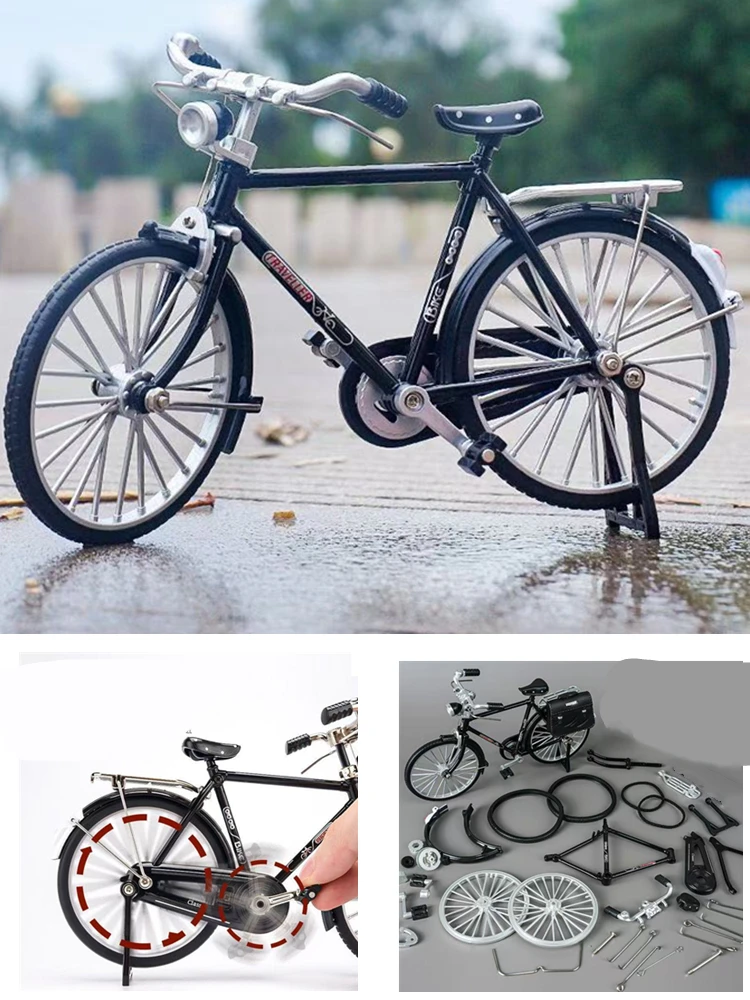 AliExpress NONE Nostalgic retro style Assembled DIY bicycle 28 bicycle Alloy Bicycle Model Toy DIY Model Ornaments Toy