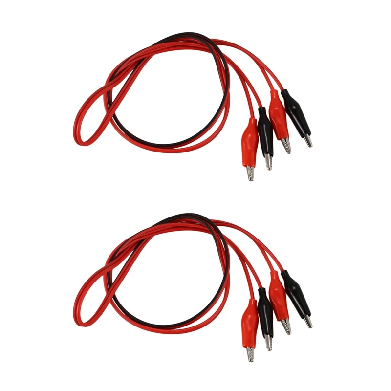 HOT SALE 2X 1M Double-End Alligator Clips Test Lead Jumper Wire