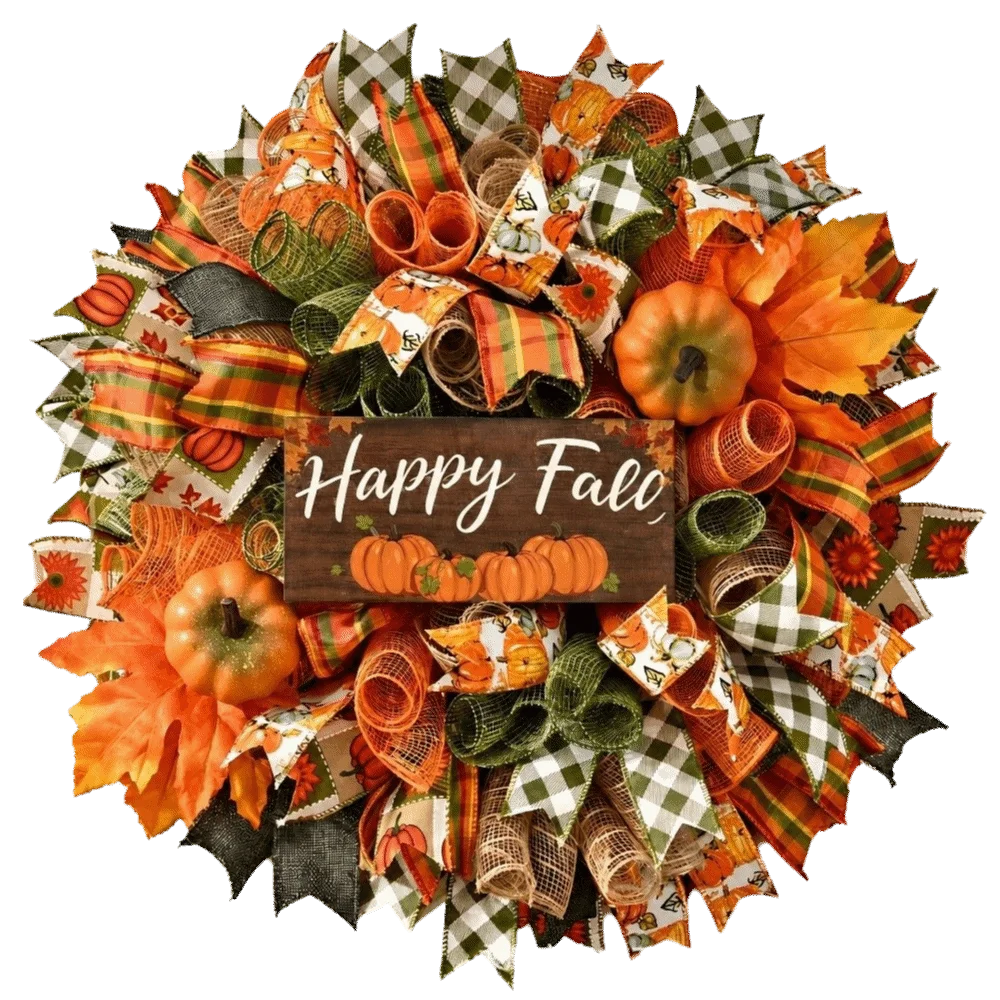 Wooden Harvest Festival Sign 2D Flat Print Rustic Harvest Hanging Sign Scarecrow Wreath Maple Leaf Autumn Home Decoration Fence