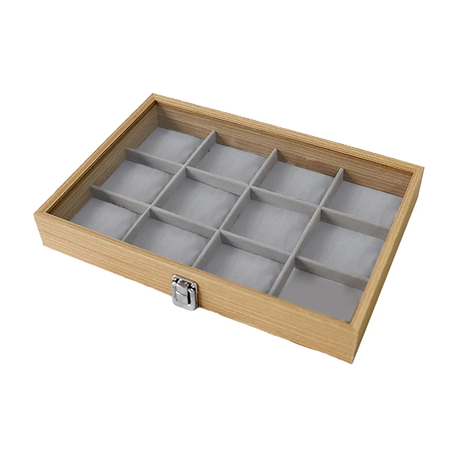 Jewelry Tray Plush Wrapped Storage Case with cover Jewelry Container Display Holder for Necklace Watches Stores Gifts Home