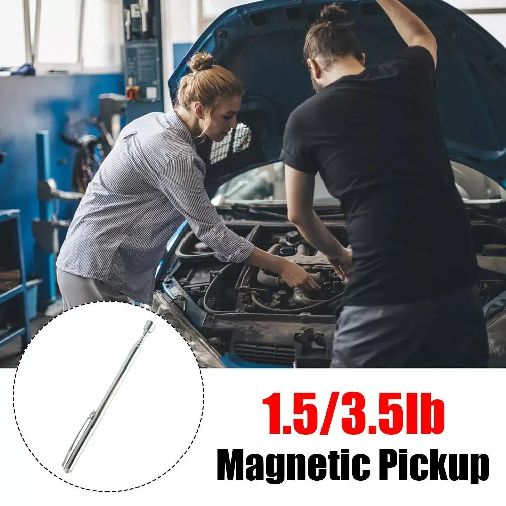 Auto Retractable Magnetic Pickup With Lamp Magnetic Rod Detection Mirror With Magnetic Rod 120mm To 650mm Auto Repair Tools