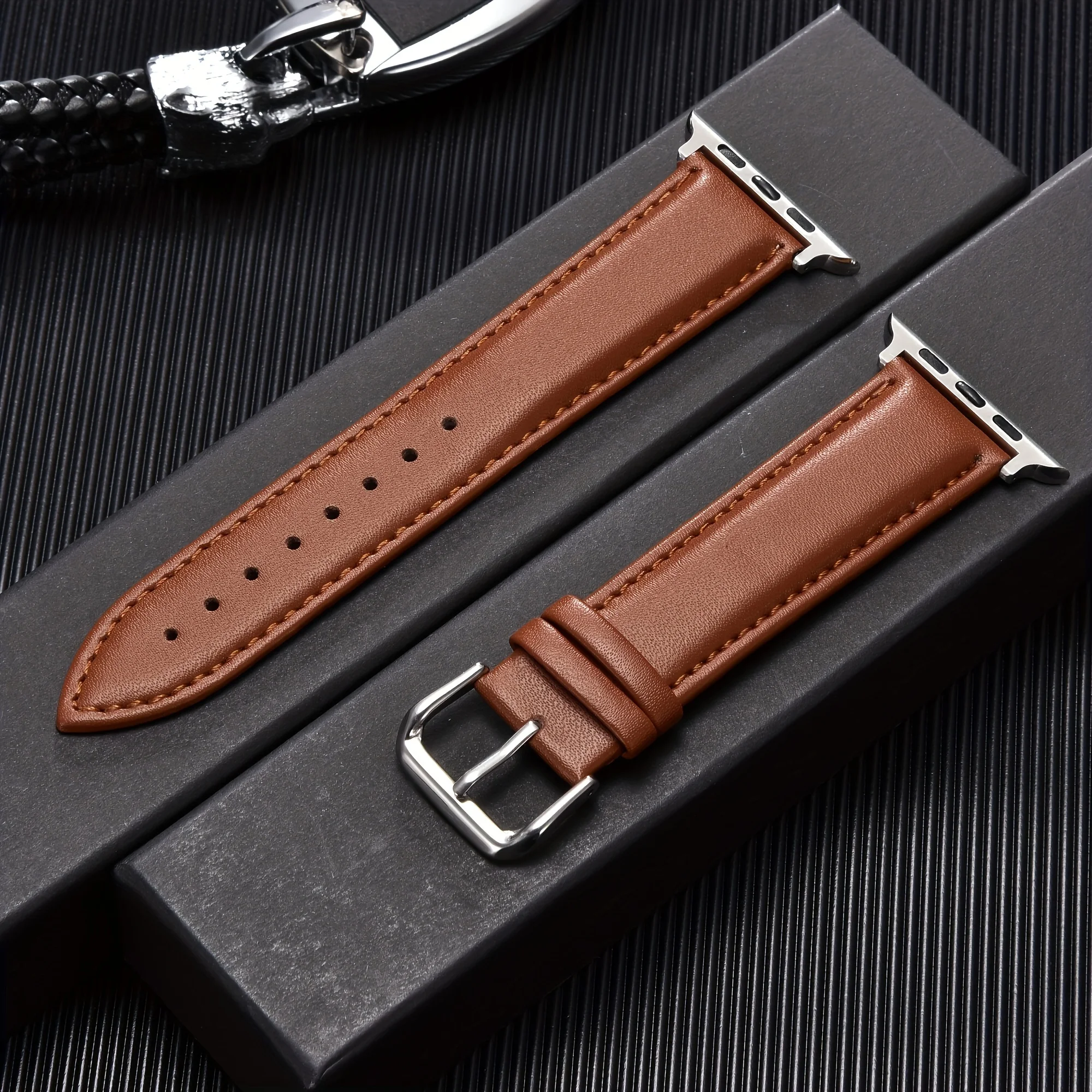 애플 워치용 소프트 비즈니스 시계 밴드, 교체용 가죽 손목 스트랩, 울트라 8 7 SE 6 5 4 3 2 1, 38mm, 40mm, 41mm, 42mm, 44mm, 45mm, 49mm 