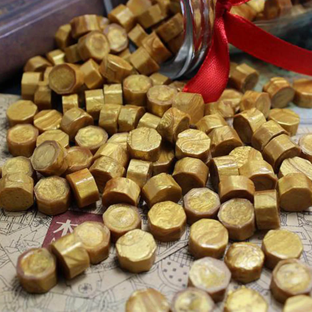 

103 Pcs Sealing Wax Bead Set Vintage Bronze Octagon Wax Seal Beads Melting Spoon C les Ideal for Envelopes Invitations