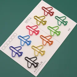 Avião Metal Paper Clips, Bookmark, Envelope de cor, Mail, Mensagem, Pasta de livros, Fotografia, Office, Memorando, Peg, Papelaria, 30x26mm, 20pcs