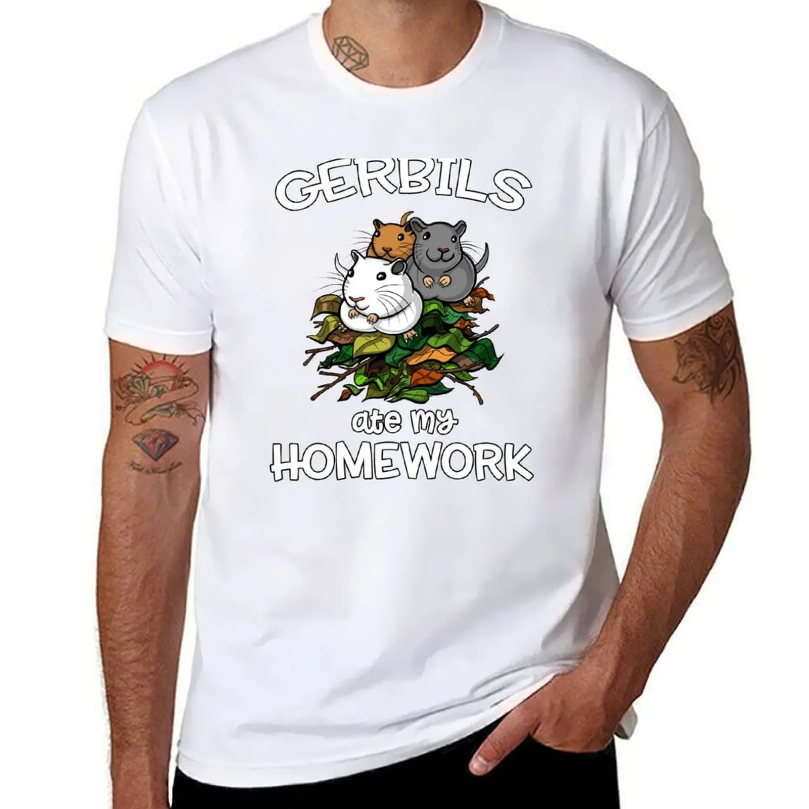 

Gerbils Ate My Homework T-Shirt printed t shirts for man man t shirt cotton high quality T-Shirt