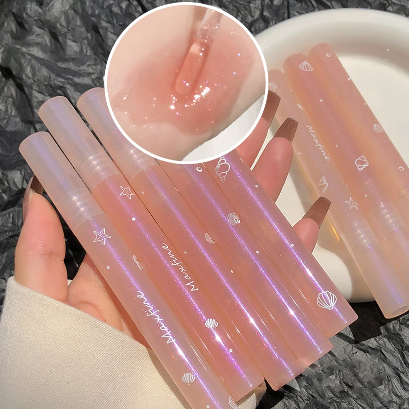 Mirror Water Lip Gloss Water Glossy Lip Glaze Transparent Lip Oil Lasting Liquid Lipstick Clear Glitter Hydrating Plump