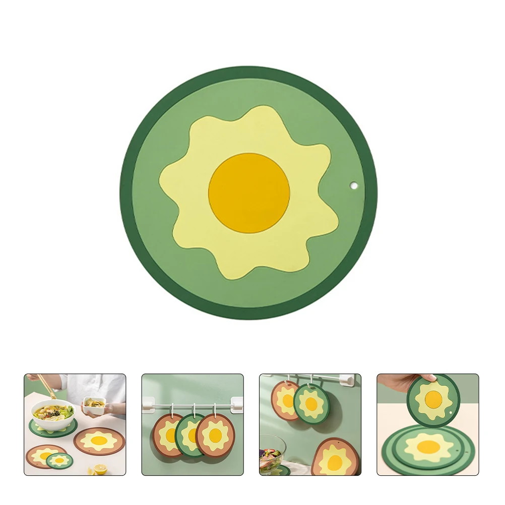 

4pcs Silicone Insulated Cup Mats Anti-Skid Coasters Dishware Pads For Fork Spoon Bowl Tea Cup Cartoon Pot Cushions Reusable