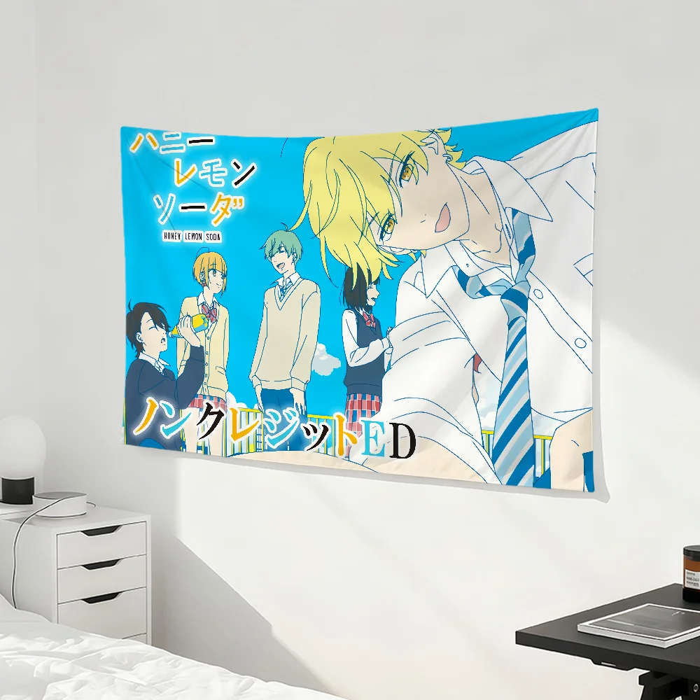Anime Manga Comic Honey Lemon Soda Flagge für Zimmer, Wohnheim, Camping, Party, Zuhause, Garage, Wohnzimmer, Nachttisch, Wanddekoration, Banner, Geschenk