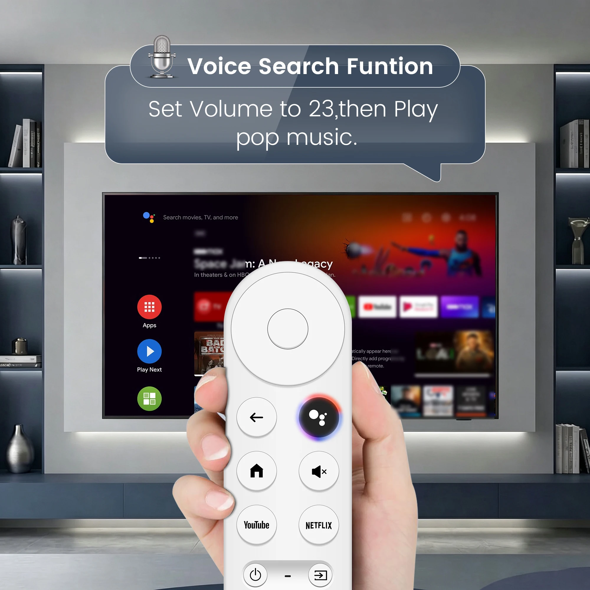 Ersatz-Sprachfernbedienung für Google Chromecast TV-Streamer 4K Kompatibel mit Streaming-Media-Player-Fernbedienung – Detail 4