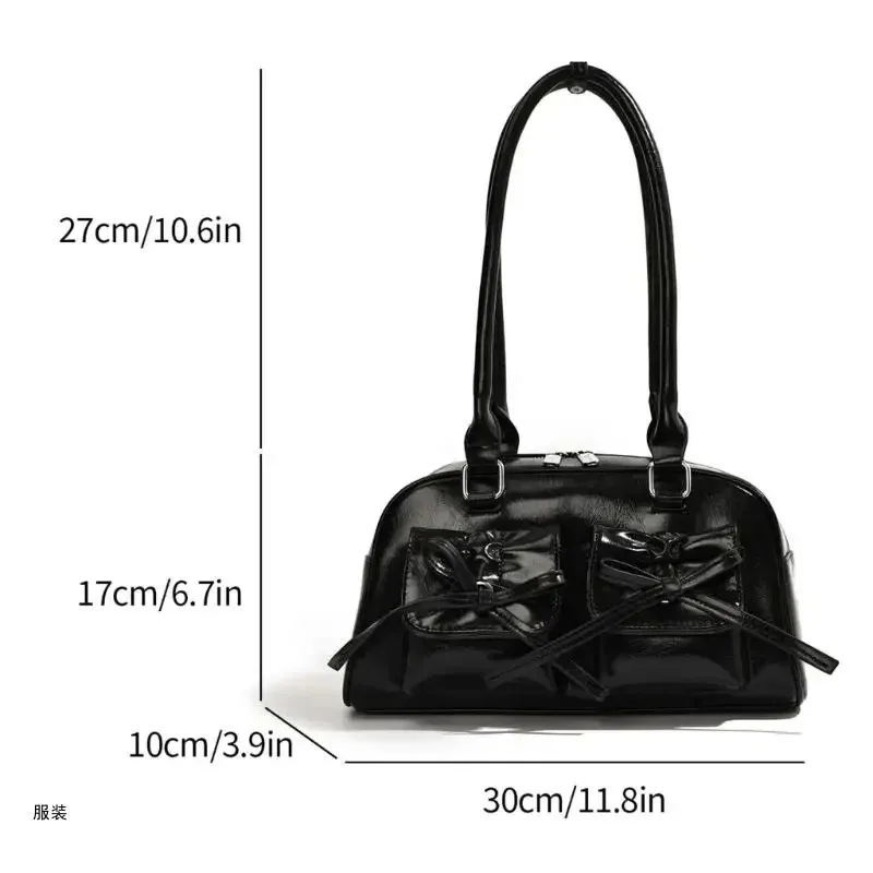 2024 NEW Bowknot Shoulder Bags Solid Color Underarm Bag Armpit Bag for Girl Women Fashion Bags Leather Handbag