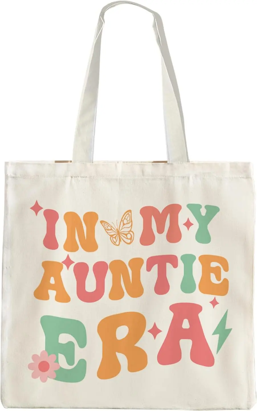 

Great Grandma Mom Aunt Canvas Tote Bag, New Nana Auntie Gifts from Grandkids Daughters Sons,In My Mom Era Gifts
