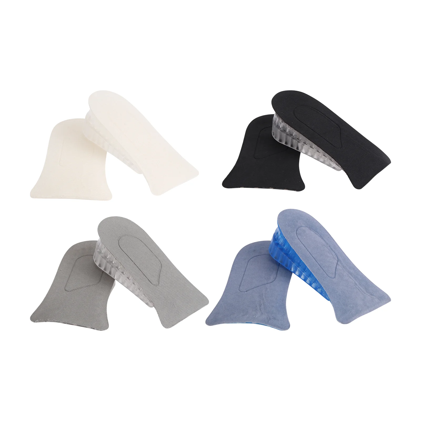 

4 Pairs Heightening Insoles Absorbing TPR Invisible Booster Arch Support Sports Shoes Sneakers Boots Durability Practical Long