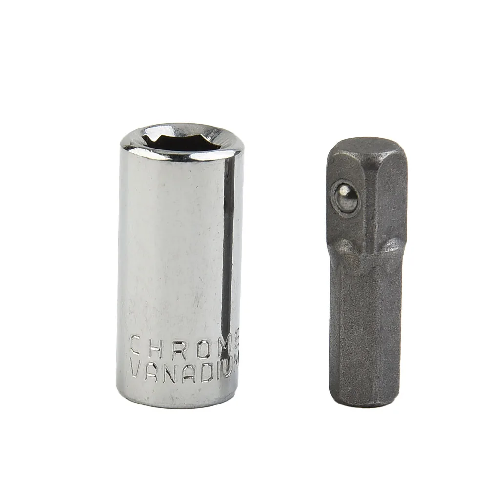 Quick Change 1/4 Square Drive To 1/4 Hex Shank Socket+1/4 Drill Socket Adapter Chrome Vanadium Steel Power Tool Accessories
