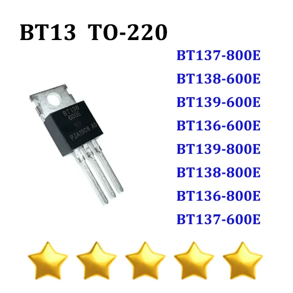 50PCS BT137-800E BT138-600E BT139-600E BT136-600E BT139-800E BT138-800E BT136-800E BT137-600E DIP TO-220