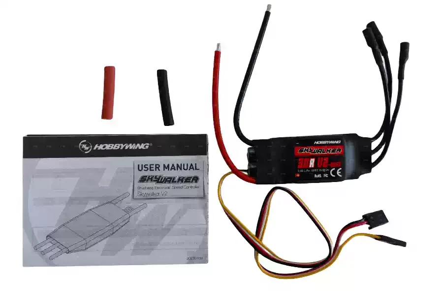 Hobbywing SkyWalker 30A V2 UBEC ESC 3‑4S LiPo 30A/50A Reversible Brake 5V 5A BEC For RC Fixed‑wing Aircraft
