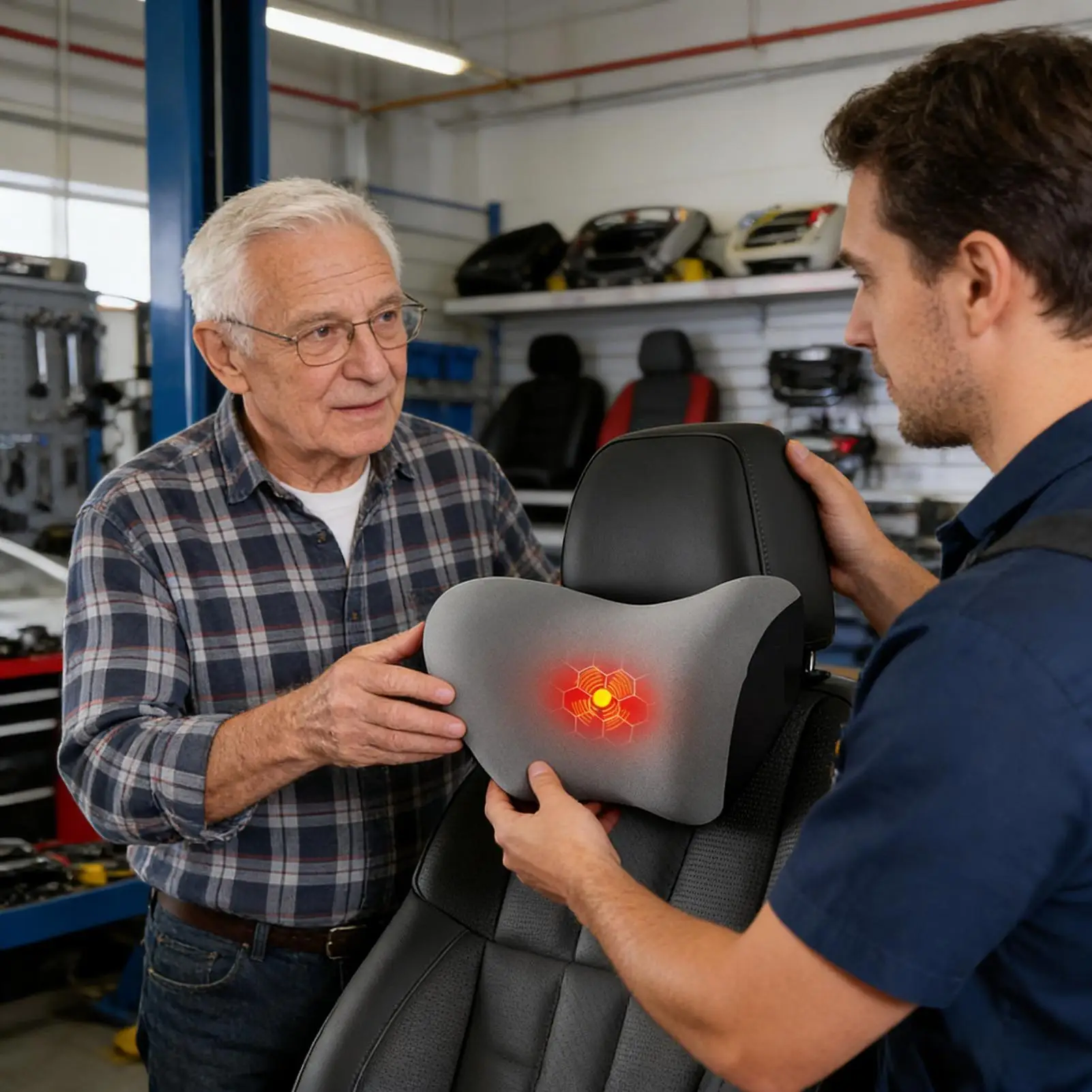 

Автомобильная подушка для шеи, электрический массаж, автоаксессуары, авто подушка для поддержки головы для водителей, грузовиков, седанов, внедорожников, внедорожников, городского вождения