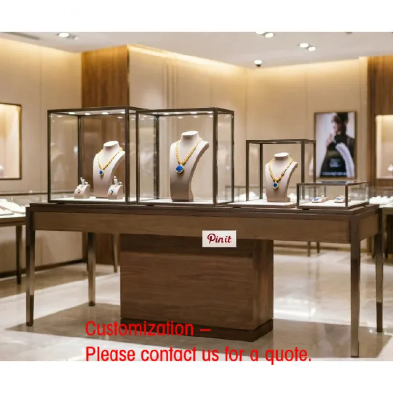 custom.Latest Elegant Luxury Jewelry Display with Tempered Glass and LED Lighting Jewelry Shop and Shopping Mall Furnit
