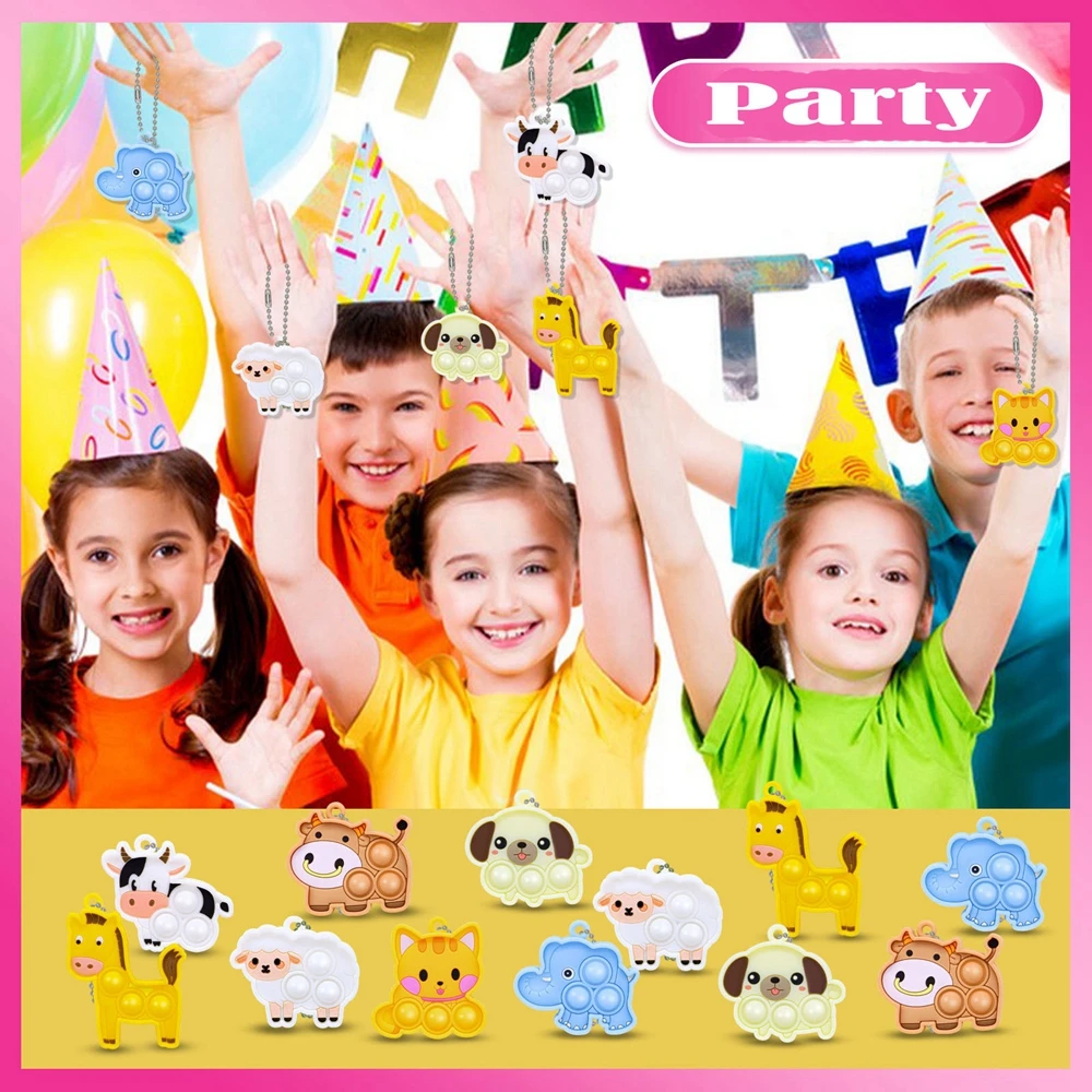 6/7/21개입 어린이 및 성인용 새로운 동물 모양 양 고양이 개 팝잇 장난감 푸시 버블 팝퍼 감각 스트레스 해소 장난감 파티 선물