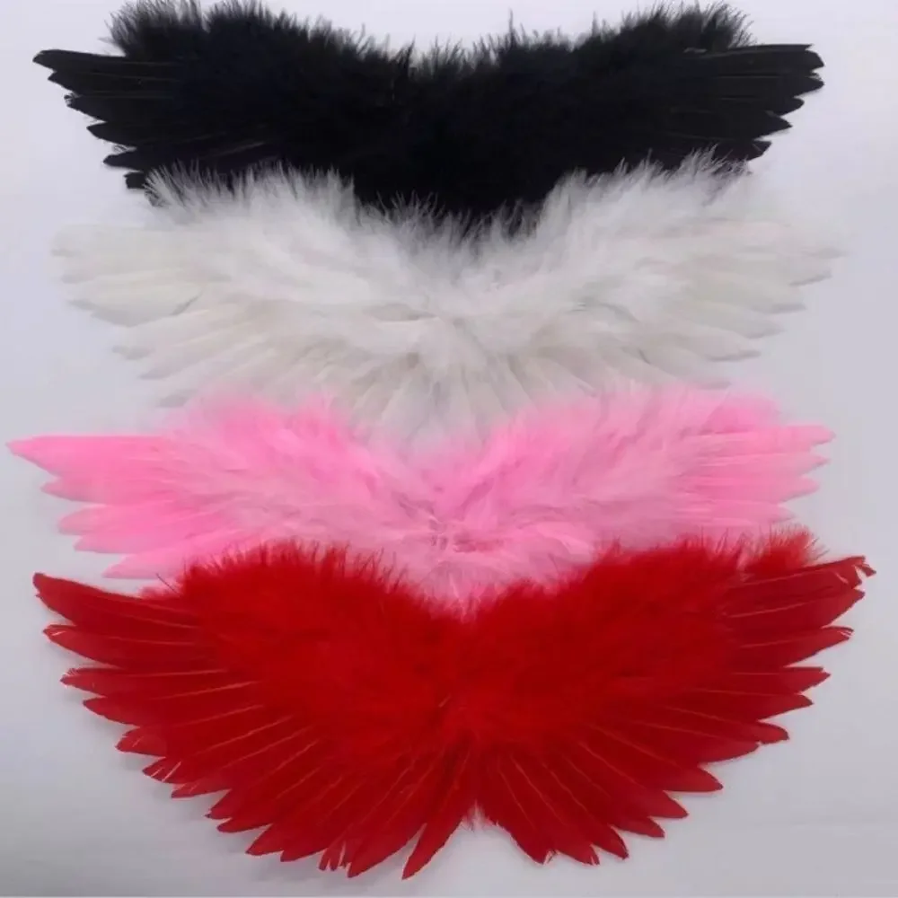 Multicolors Anjo Pena Asas, Vestir-se Anjo, Asa Branca, Traje DIY, Doll Wing Decorações