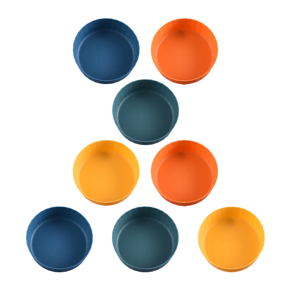 

8 Pcs Small Round Storage Plastic Home Use Multipurpose Dessert Plates Food Dishes Storage Plates Jewelry Display
