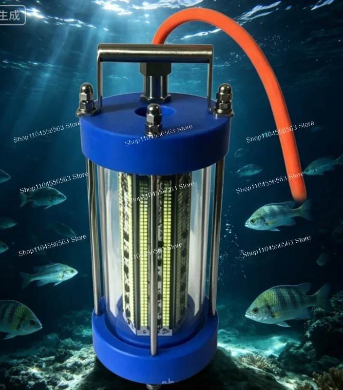 High Power LED Underwater Fishing Lure Light, Green Sea Fishing Collection Lamp for Raft Boat, IP68 Waterproof Submersible Light