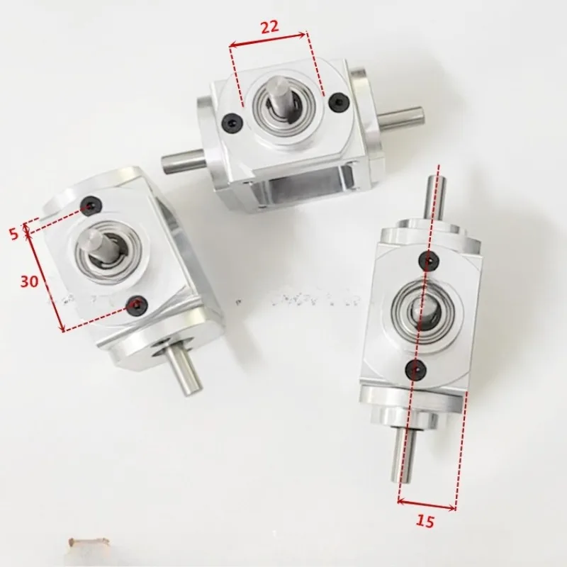 Right Angle Drive Variable Speed Bevel Gear Gearbox 1:1 Shaft Diameter 6 Gearbox Corner Small T-type Cross Commutator