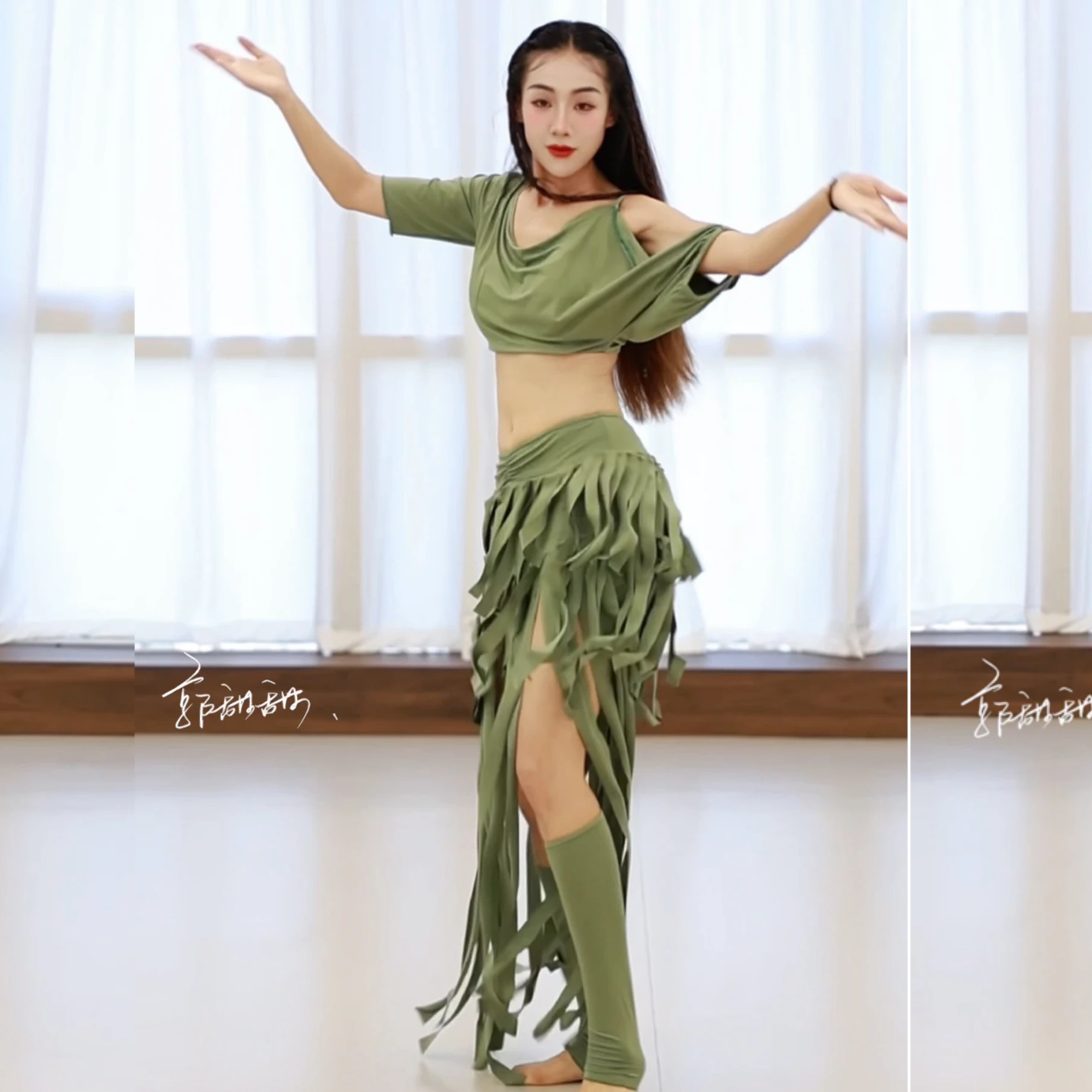 新しいベリーダンス衣装ゆったりと快適なトップ + タッセルロングスカートセット女性のオリエンタルダンスプロフェッショナルパフォーマンススーツ