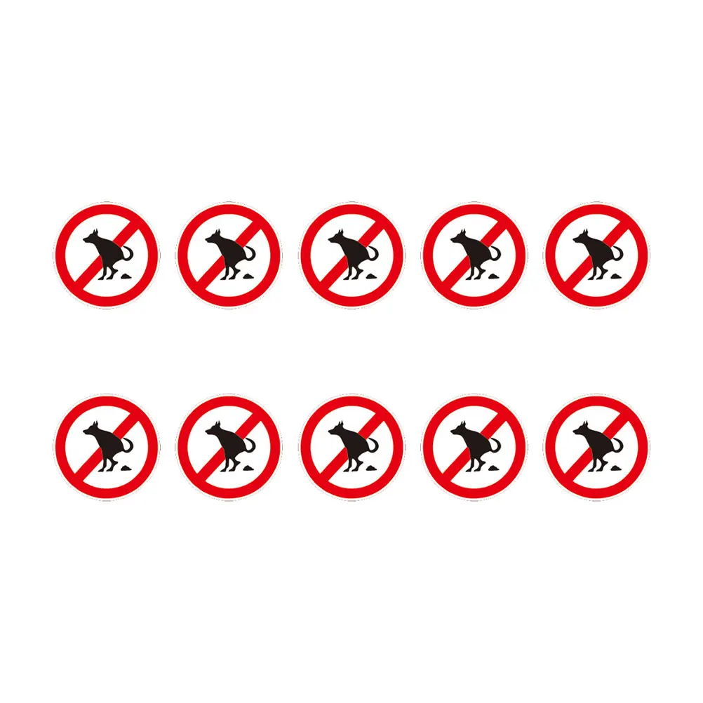 

10pcs 10 Sheets Waterproof Stickers No Pets Yard Sign Thick Material Double Tape Smooth Surface Environment Sign Funny Decal