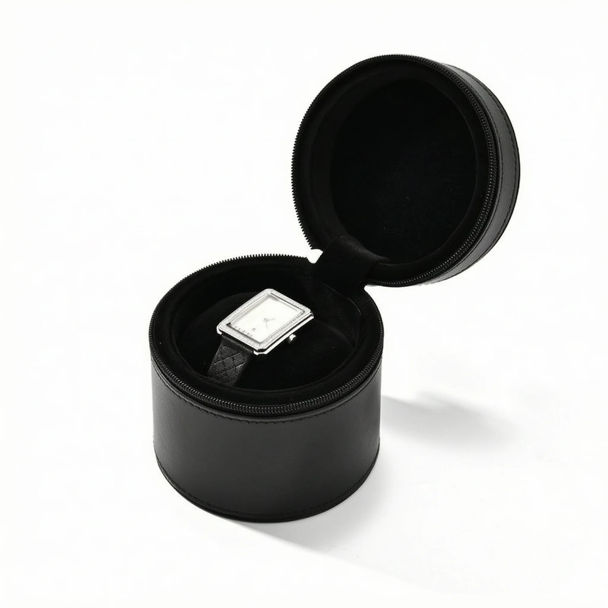 Watch Travel Case Portable Watch Storage Cylinder Case Single Box Protective Dustproof