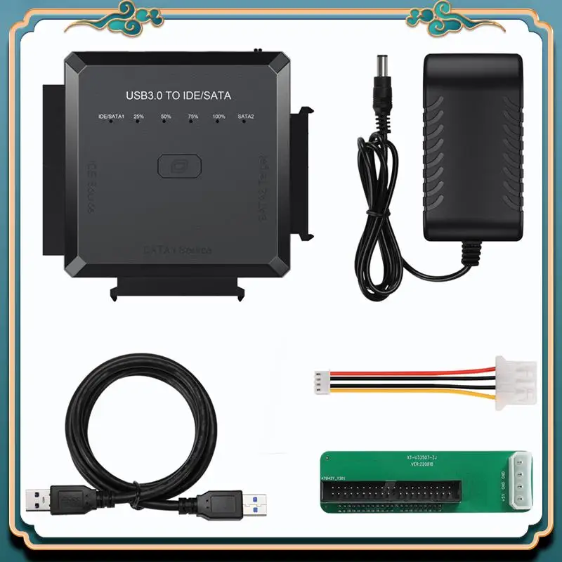 (ใหม่)-Sata To USB 3.0 IDE SATA Adapter USB3.0 USB2.0 Sata Cableสําหรับ 2.5 3.5 ฮาร์ดดิสก์ไดรฟ์HDD SSD USB IDE SATA Eu Plug