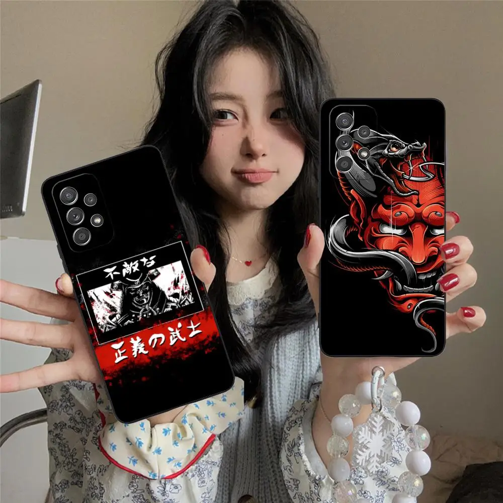 Hannya الساموراي المحارب قضية الهاتف لسامسونج غالاكسي A56 55 54 53 52 51 36 35 34 23 16 15 5G غطاء ملون جميل الهاتف الذكي #3