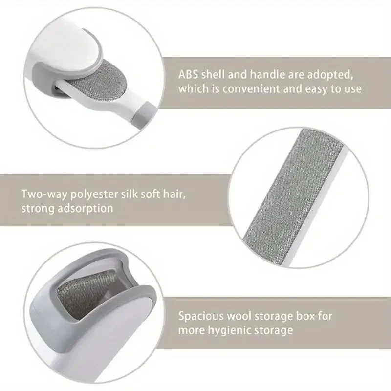 Portable Double-Sided Static Lint Remover Brush - Reusable Pet Hair Fabric Fuzz Remover for Coats Sweaters Carpets image 7
