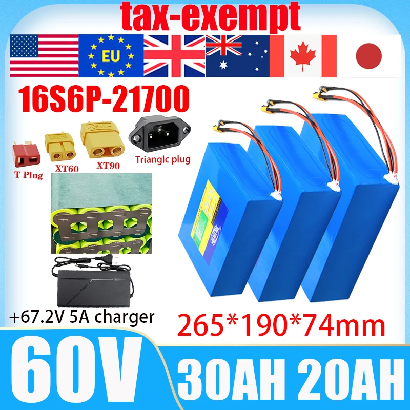 60V 30Ah 21700 Battery Pack - Paket Baterai Lithium-Ion 60V 30Ah 20Ah