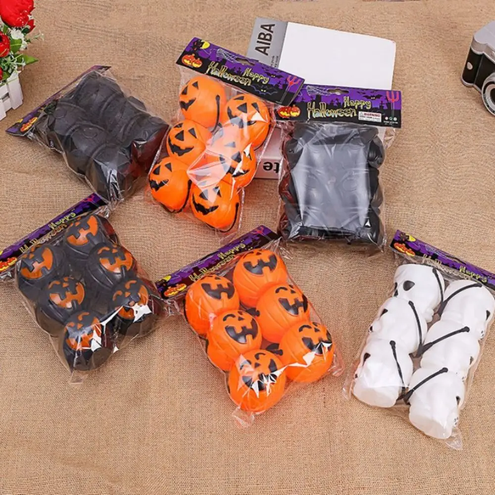 Halloween abóbora balde com alça, baldes de plástico, 6 pcs/set