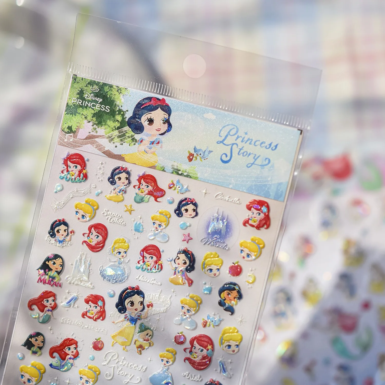 1 قطعة سلسلة أميرات ديزني مسمار الفن اكسسوارات 5D تنقش ورق ذاتي اللصق حورية البحر الأميرة مسمار ملصقات للتقليم