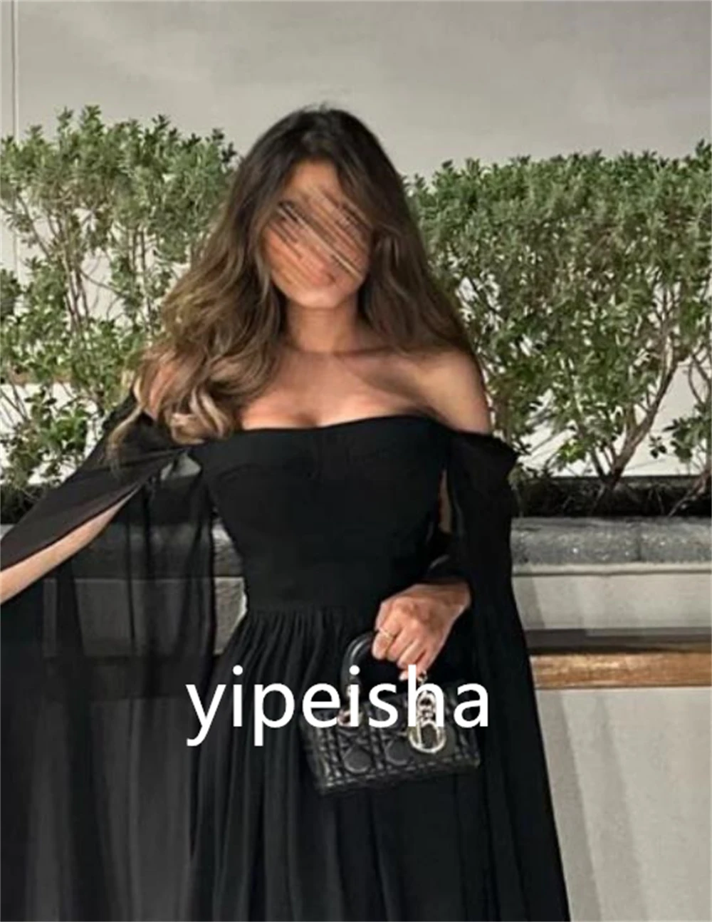 Customized Simple Prom  Sexy Casual  Off-the-shoulder A-line Formal Ocassion Gown Draped Floor length Chiffon Evening Dress فسات