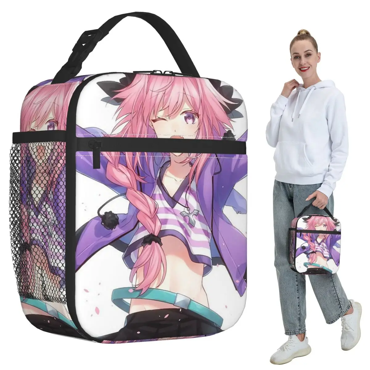 

Термосумка для обедов Fate Apocrypha Astolfo в стиле аниме для детей, школьная термосумка-холодильник, герметичный контейнер для еды